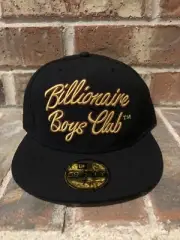 New Era 7 1/2 Billionaire Boys Club Embroidered Fitted Hat Vintage Black Yellow
