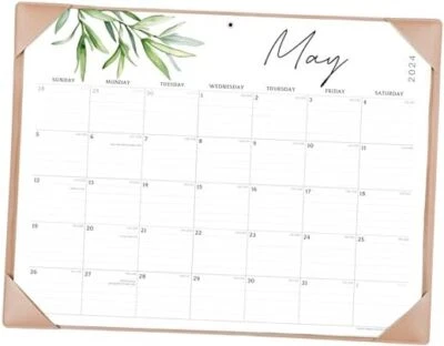 Large Desk Calendar 2024-2025 with Desk Mat, Desk Pad Calendar 21 x 16.5 Green