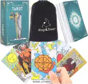 Magicseer Tarot Cards, 78 Pcs Durable Large Borderless Deck for Beginners and Ex