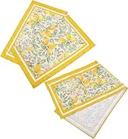 LIFKICH 3pcs Kitchen Curtains Lemon Window Decor Curtain Light Filtering Kitchen Pictures for Wall Lemons Pantry Swag Lemon Napkin Holder Yellow Decor Kitchen Valance Home Citrus Pongee