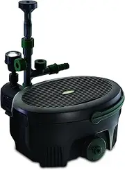 Blagdon Inpond 6-in-1 9000 Easy Care Clean Pond Solution, 49.5w Pond Pump & Filter with UV Clarifier for Algae Control and Clear Water, LED Light, 4 Fountain Heads, for Ponds Up to 9,000L, Green