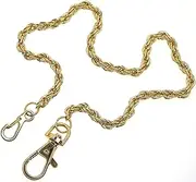 [watchvshop] Pocket Watch Chains Albert Chain Gold Color Rope Chain with Swivel Lobster Clasp FC76, Gold, Art Deco