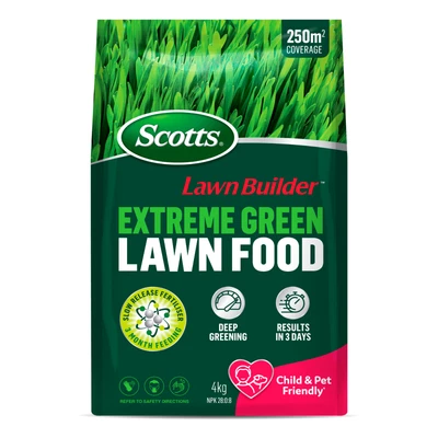 scotts lawn builder 4kg extreme green slow release lawn fertiliser