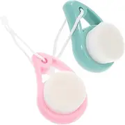 Beavorty 2pcs Face Cleansing Brush Soft Bristle Exfoliating Facial Scrubber for Gentle Skin Cleansing Portable Design for Travel and Daily Use