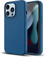 ZUSLAB Case for iPhone 13 Pro Case, Liquid Silicone Anti-Scratch Gel Rubber Shockproof Full Protection Soft Microfiber Lining Cover for Apple (2021) - Cobalt Blue