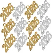 [PACKOVE] 20pcs 2026 Year Number Pendant Alloy Charms for Jewelry Making Graduation and Year Celebrations Shiny Electroplated DIY Accessories for Bracelets Necklaces and Crafts