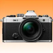 OM SYSTEM OM-3 Mirrorless Camera with 12-45mm f/4 Lens Kit Silver - Brand New