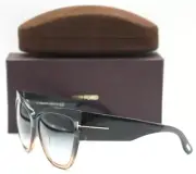 TOM FORD TF 371 20B CRYSTAL GREY FADE/BLUE GREY GRADIENT LENS SUNGLASSES 57-16