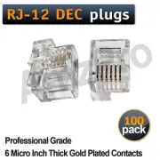 RJ12 DEC 6P6C Modular Plugs with Left Latch Offset Tab 100 pack