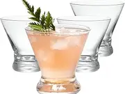 Martini Glasses Set of 4- Stemless Martini Glasses-8oz Margarita Glasses Dessert Cups-Martini Glass Cups -Bar Glasses Set Perfect for Cocktail, Wine, Champagne