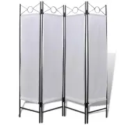 4 Panel Folding Screen Room Divider White Privacy Partition 160x180cm