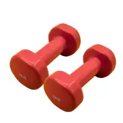 3kg x 2 - Vinyl Cast Iron Dumbbell Hand Weight - Light Purple - Total 6kg