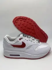 Nike Air Max 1 PRM White University Red (HV2303 100) Men's Size 7.5