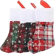 LABRIMP Christmas Socks Storage Bags Mini Xmas Stocking Dinnerware Snowflake Design Polyester