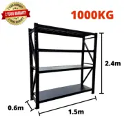 Heavy Duty 1.5m*2.4m*0.6m 1000KG Powder-Coated Steel Shelving Storage Garage