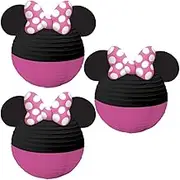 Amscan Minnie Mouse Forever Paper Lanterns with Bows & Ears (Pack of 3)