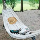 (Single 190x80cm)Outdoor Swing Hammock Reinforced Anti Rollover Hammock Ind GR