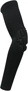 JUMPLAWN Long Elbow Protector Sports Arm Sleeve Protective Compression Sleeve for Outdoor Activities Riding Cycling Basketball Breathable Black Design for Comfort