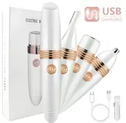 3 IN 1 Rechargeable Electric Eyebrow Trimmer Epilator Female Body Facial Lipstick Shape Hair Removal Mini Painless Razor Shaver