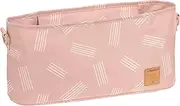 LÄSSIG Baby Pram Organiser Buggy Organiser Pram Bag Including Pram Attachment/Buggy Organiser Soft Stripes Pink