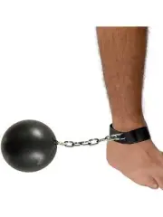 Ball and Chain For Convicts and Bucks Prisoner Fancy Dress Costume Accessory
