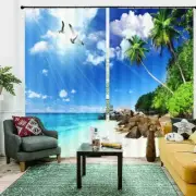 Brown Reef Sea Level 3D Curtain Blockout Photo Printing Curtains Drape Fabric