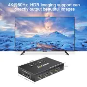 4K@60Hz HDMI KVM Switch 4 Port USB 2.0 Hub Support HDR EDID 4 in 1 Out for 4 PC