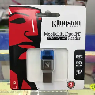 Kingston 金士頓 MobileLite Duo 3C Type-C USB 迷你雙介面讀卡機 FCR-ML3C