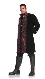 Vampire Gothic Velvet & Satin Coat w/Pants Adult Costume XX-Large