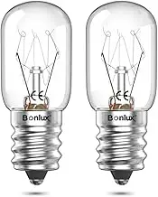 Bonlux 15W E14 Cooker Hood Light Bulb, T20 Dimmable Incandescent Bulbs, Heat Resistant up to 300°C, Cooker Hood Bulb Screw, Oven Bulb, Range Hood Lighting, Warm White (Pack of 2)