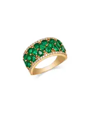 Bloomingdale's Fine Collection Emerald & Diamond Band in 14K Yellow Gold