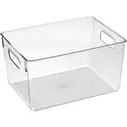 5x Large Clear Acrylic Storage Container Plastic Fridge Food Basket Bin Box Tray