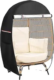Egg Chair Covers Waterproof - Egg Patio Chair Cover with Double Zipper | Heavy-Duty Weatherproof 420D Oxford Shield for Garden Porch Lawn Yard Outside