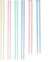 ZHANG XIAO QUAN SINCE 1628 Family Alloy Chopsticks 6 Pairs - Macaron Color Non-Slip Frosted, High Heat Resistant, Easy Clean - Adult (4) & Kids (2) Alloy Chopsticks Set