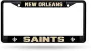 Rico Industries NFL Football New Orleans Saints Black Chrome Frame with Printed Inserts 12" x 6" Car/Truck Auto Accessory