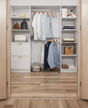 BASEL WALK IN WARDROBE KIT - WHITE - HAMPTONS - HALF MOON BRASS