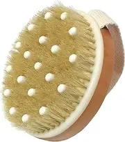 Dry Body Brush, Natural Bristle Bath Brush, ,Body Brush Lymphatic Drainage, Exfoliate, Stimulate Blood Circulation, Remove Dead Skin Toxins and Cellulite
