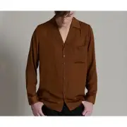 One Teaspoon Man Faux Silk Long Sleeve Shirt Size Med NWT