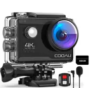COOAU Sport Action Camera 4K 20MP Ultra HD WiFi Waterproof Sports DV W/32G Card