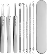 8-Pack Stainless Steel Blackhead Remover Tool Kit, Pimple Popper Tool Kit, Extraction Tools for Estheticians