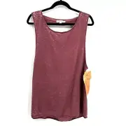 NWT URBAN OUTFITTERS Mouchette Burgundy Burnout Open Drape Back Tank Top Medium