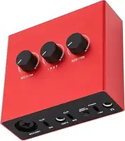 Professional Microphone External Sound Card, True Stereo Sound Card USB Interface, Support 48V Capacitor MIC, for Recording Streaming Podcasting