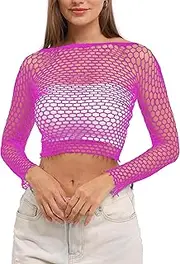 Lemon Girl Women Fishnet Crop Tops Lingerie Babydoll Chemise Top US 2-18