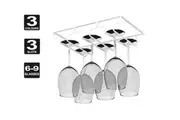 Vivva 3Slots Useful Wine Glass Rack Holder Wall Hanger Hanging Bar Storage Drying Rack Stand-White