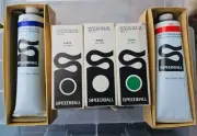 5 NOS Vintage Speedball Block Printing Ink Tubes Art Green Black White Red Blue