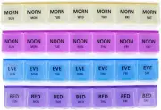 Apex 7 Day Medication Planner, 28 Color Coded Compartments, Each