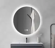 600-900*900*5mm Mercio Frameless Glass Copper-free Round Pencil Edge LED Mirror