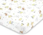 Disney Winnie the Pooh Classic Pooh 100% Cotton Fitted Mini Crib Sheet in Ivo...