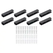 8Pcs Glass Shelf Brackets, Solid Brass Bracket for 0.31"-0.39" Glass, Black
