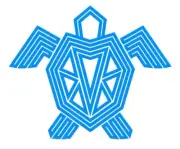 Stylized Sea Turtle Sticker 6” x 5” BLUE